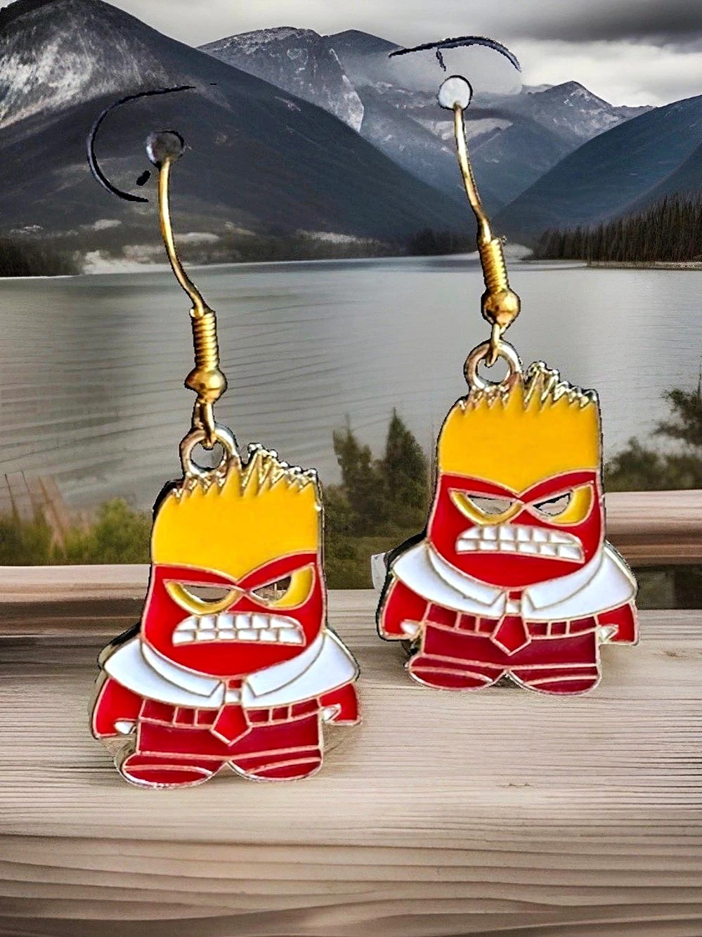 Disney Pixar Cartoon Character anger Drop Earrings New